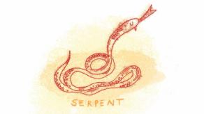 Monotype représentant la peur des serpents