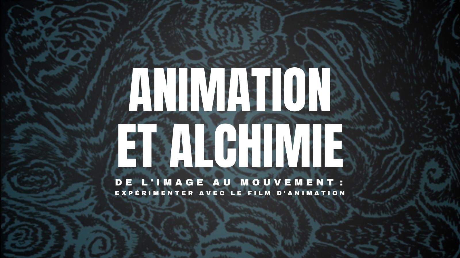 Titre du projet sur fond sombre où l’on peut apercevoir un dessin psychédelique bleu et noir.